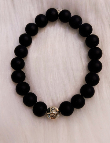 Matte Black Armor Bracelet – Boys (9–14yrs)