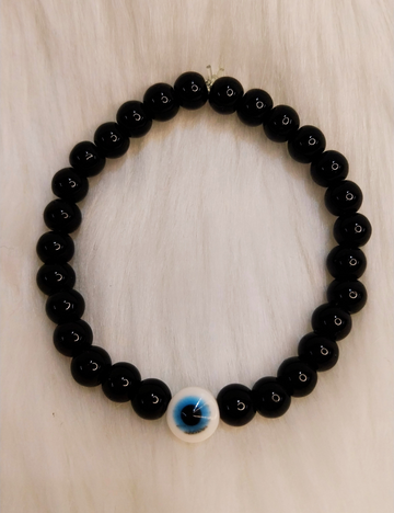 Bold Black Evil Eye Bracelet – Boys (9–14yrs)