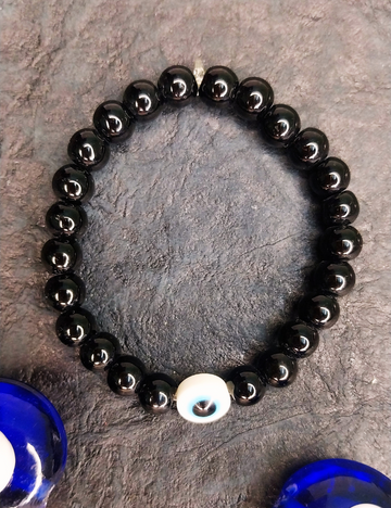Black Bead Evil Eye Bracelet – Unisex (4-8yrs)
