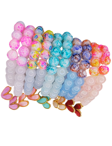 Frosted Marble Bracelet with Heart Charm β Girls (9β14yrs)