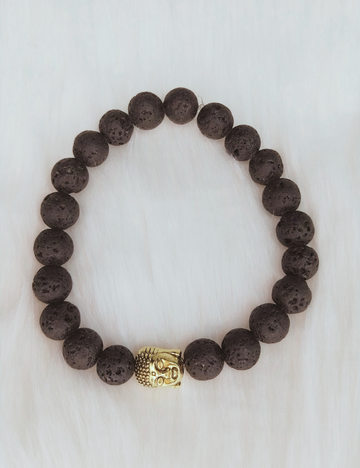 Lava Bracelet - with Golden Buddha Charm – Teens & Adults (15+Yrs)