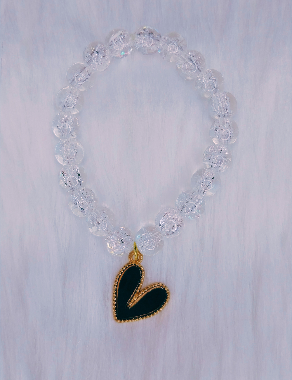 Crackle Heart Charm Bracelet – Girls (9–14yrs)